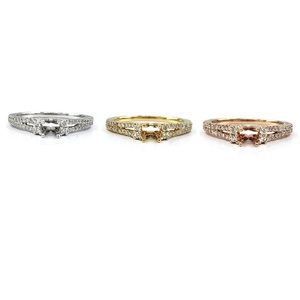 Bague de Fiançailles et d'Anniversaire Classique Personnalisée en Or Rose Massif 18 carats avec Diamant Véritable Semi-Montée, Expédition Directe de Hong Kong - Product Image 4