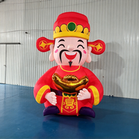 Mascotte gonflable géante du Dieu de la Richesse, tenant un lingot et un parchemin, en tissu Oxford, Cai Shen, pour célébrations et événements
