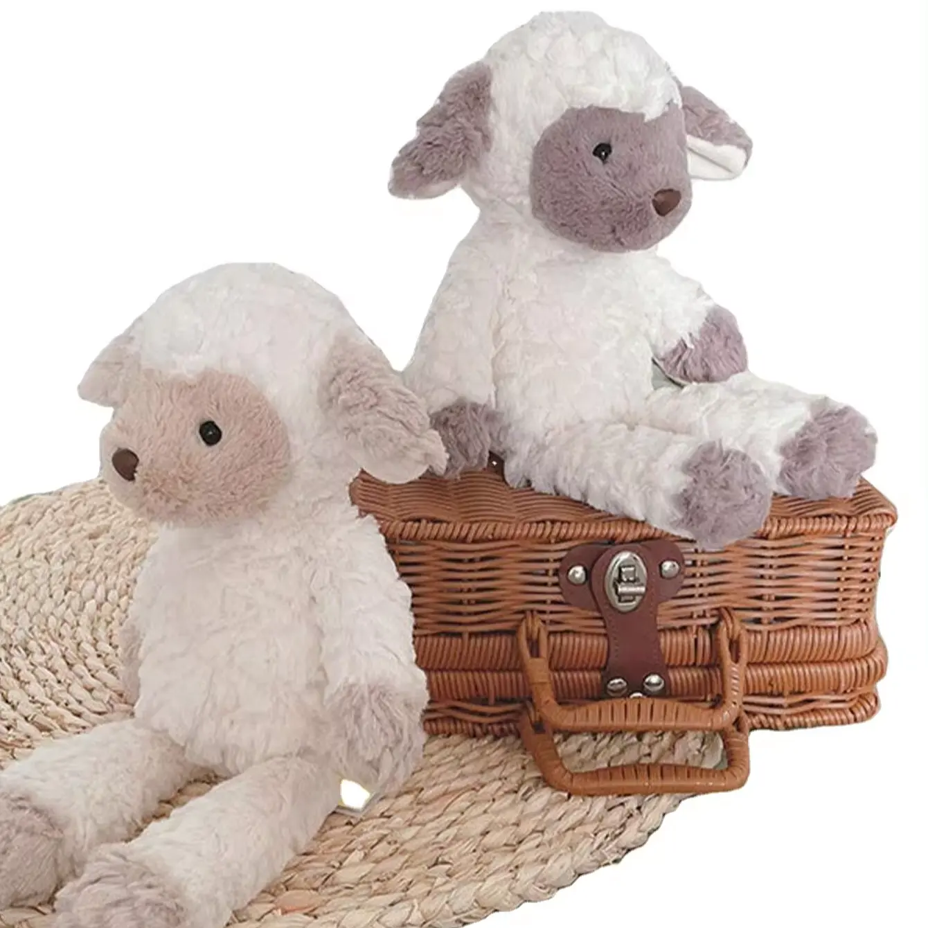 Giocattoli di peluche di agnello da 22cm/8,7 pollici peluche morbidi giocattoli di pecora peluche agnello leniscono la decorazione della casa di animali di peluche