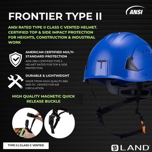 Casque de sécurité rigide ventilé de classe C avec visière transparente 52-63 cm bleu pour la construction - Product Image 2