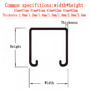 Profilés en C en acier galvanisé Q235B41*41*1.5mm sur mesure, plusieurs tailles, à fentes, type Unistrut, supports pour usine industrielle - Product Image 4