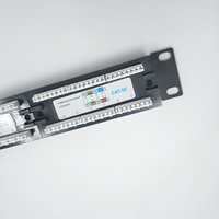 Panel de Conexiones Cat5e Cat6 UTP de 24 Puertos, 1U, 19 Pulgadas, para Montaje en Rack, Panel de Conexiones de Red Gigabit, Panel de Conexiones de Red UTP de 1U y 24 Puertos