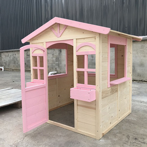 Casa de juegos moderna para jardín al aire libre con maceta para niños CASA DE Cubby de madera impermeable para que los niños jueguen en - Product Image 6