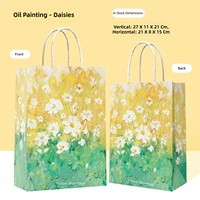 Sac en papier kraft personnalisé série fleurs pour traiteur, thé au lait, café, desserts, emballage à emporter, sac cadeau
