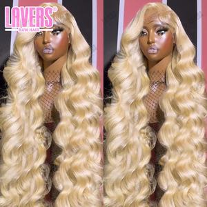 Perruque en cheveux humains avec dentelle frontale HD 613 13x4, vague profonde, 40 pouces, perruque en dentelle frontale HD 613 13x6, 100% cheveux humains vierges, perruque <span class=keywords><strong>blonde</strong></span> en dentelle frontale - Product Image 6