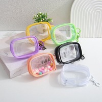 Mini porte-monnaie cube en PVC transparent personnalisé avec fermeture éclair, porte-clés, breloque de sac, étui pour écouteurs pour femmes, filles, fans de Kpop, mignon, kawaii, cadeau quotidien