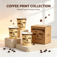 Gobelets en papier jetables imprimés motif café, gobelets en papier pour boissons chaudes, café, thé, café à emporter, usage quotidien