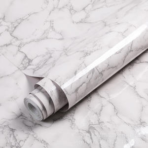 UDK 60cm * 10m PVC adesivo in marmo lucido Design carta da parati buccia e bastone carta da parati in marmo per armadi da cucina - Product Image 4