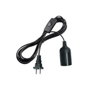 National Standard Two Plug With Switch E27 Card Screw With Wire Desk Lamp Power Cord