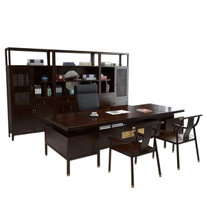 Escritorio Ejecutivo Kaixiang con Gabinete Lateral, Muebles de Oficina Estilo Chino, Escritorio de Alta Gama para Jefes, para Uso en Oficina - Product Image 1