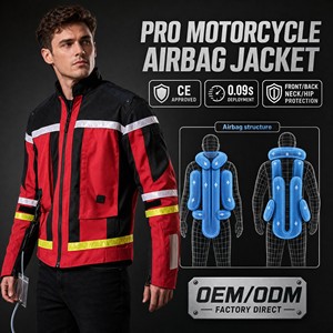 <span class=keywords><strong>Veste</strong></span> de moto avec airbag réfléchissant de qualité supérieure, durable, avec cartouche de CO2, protections homologuées CE pour les motards professionnels - Product Image 1