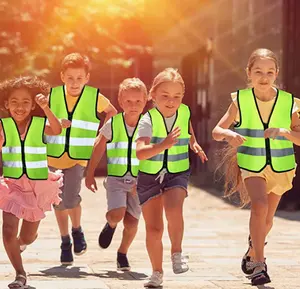 Хорошее качество, Детский защитный жилет, высокая видимость, детский светоотражающий жилет для детей в возрасте от 3 до 10 лет, для езды на велосипеде, бега