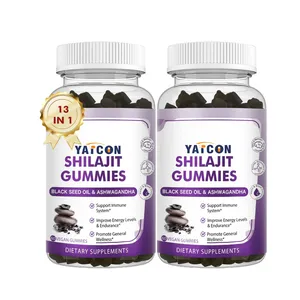 Shilajit Gummies Met Chaga Ashwagandha Zwarte Zaadolie Ginseng Pure Himalayan Shilajit Supplementen Shilajit Gummies