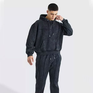 เสื้อฮู้ดดี้และกางเกงวอร์มผู้ชายลายโลโก้แบบกำหนดเอง สไตล์วินเทจ ใส่สบาย ดีไซน์ 2 in 1 ระบายอากาศได้ดี เป็นมิตรกับสิ่งแวดล้อม เหมาะสำหรับฤดูใบไม้ร่วง - Product Image 5