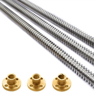 Pièces de machine TR5 Vis trapézoïdales en acier inoxydable de 16 mm avec écrou en bronze et écrou en POM - Product Image 2