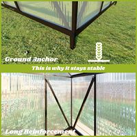 Serre de jardin 6x4 pieds pour l'extérieur, serre en polycarbonate, grande serre en aluminium pour jardin extérieur