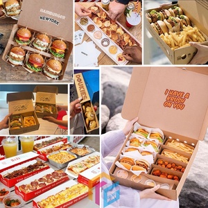 Caja de Papel Ecológica Personalizada para Hamburguesas, Cajas Desechables para Comida Rápida, Caja para Llevar Pollo Frito y Papas Fritas, Boite Burger - Product Image 6