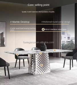 Table de salle à manger avec ensembles de table de salle à manger turque de style de prix Table à manger réglable coulissante de <span class=keywords><strong>billard</strong></span> marron avec 4 chaises - Product Image 4