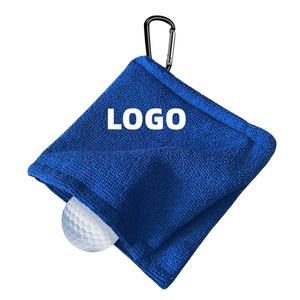 Serviette de golf portable en microfibre de 5,5 pouces avec logo personnalisé, avec crochet pour sacs de clubs de golf et accessoires de nettoyage pour le parcours et l'entraînement - Product Image 1