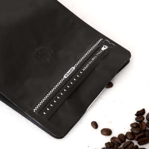 Baixo MOQ 8oz 250g Matte Black Flat Bottom Coffee Packaging Bags com válvula unidirecional e zíper lateral - Product Image 6