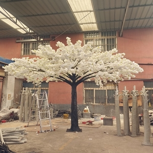 Albero di <span class=keywords><strong>Sakura</strong></span> Artificiale a Doppio Tronco 2,5m, Fiore in Seta Ecologico e Durevole + Supporto in Metallo, Ornamento di Alta Gamma per Centri Commerciali - Product Image 5