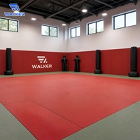 Kit de sol pour Dojo de Jiu-Jitsu Brésilien, Taekwondo, MMA - Tapis en rouleau, protections murales, protections de colonnes, écologique, installation clé en main