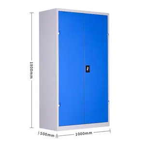 Workshop Garage Storage Steel Tool Cupboard 2-door Metal Tool Cabinet With 2 Drawers Inner Double Door Garage Cabinet