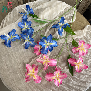 Flores de orquídea de seda, arreglo floral artificial para decoración de bodas y hogar - Product Image 2