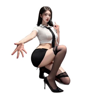 Sexy Secretary OL Bodycon Skirt Women Role Play Uniform Professional Attire Breathable Polyester Fiber - Product Image 5