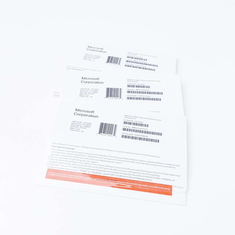 Microsoft Windows 10 Pro OEM DVD Бесплатная доставка Win 10 Pro OEM DVD гарантированный срок службы (1 упаковка = 5 шт.) Win 10 pro
