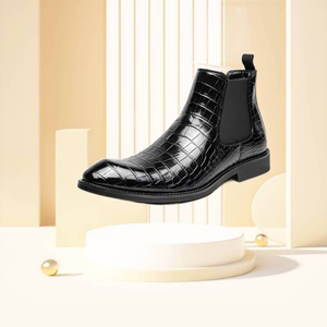 עליון גבוה sepatu בטיחות הקיץ יוקרתי אופנוע מעצב שיער נוח צ 'לסי עור גברים של מגפי - Product Image 2