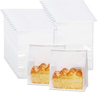 Sac de pain de boulangerie en papier kraft avec fenêtre, emballage de déjeuner écologique imprimé personnalisé