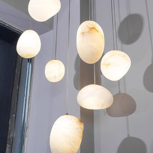 Lampadario Moderno in Alabastro per Camera da Letto, Soggiorno, Lampada a Sospensione con Cavo, Design per Negozio <span class=keywords><strong>di</strong></span> Abbigliamento e Scale Lunghe - Product Image 3