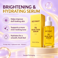 Sérum Visage Végétalien Éclaircissant, Hydratant, Blanchissant et Raffermissant à 1% d'Acide Kojique, Vitamine C et Acide Hyaluronique, Marque Blanche, OEM ODM, Soins de la Peau