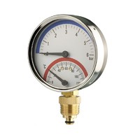 Double Needle Industrial Thermometer Water Pressure and Temperature Combination Gauge OEM/ODM Customizable IP65 Metal