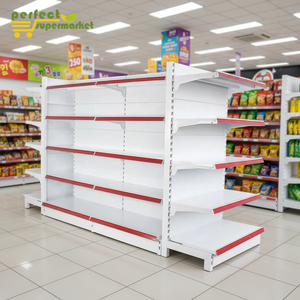 Góndolas y Estantes Metálicos de Doble Cara para Supermercados, Resistentes y de Color Blanco, Ideales para Tiendas de Abarrotes, Gran Venta - Product Image 1