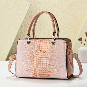 Sacs à bandoulière pour femme à motif crocodile 2026 Nouveaux sacs à main élégants en cuir PU avec <span class=keywords><strong>fermeture</strong></span> <span class=keywords><strong>éclair</strong></span>, grande capacité, forme carrée - Product Image 2