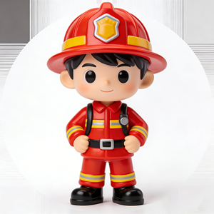 Figura de <span class=keywords><strong>bombero</strong></span> de plástico PVC fabricada en fábrica OEM ODM, diseño personalizado, impresión 3D, figuras de acción de <span class=keywords><strong>anime</strong></span> de resina. - Product Image 2