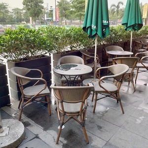 Balcone all'aperto per il tempo libero <span class=keywords><strong>tavolo</strong></span> e sedie per la caffetteria all'aperto sedie in Rattan sedia rilassante - Product Image 6