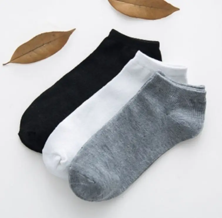 Plain black white grey sock no show mens socks summer custom oem ankle socks for men