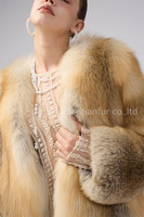 Peut être personnalisé en taille et en longueur, manteau en fourrure de renard véritable, taille plus, manteau d'hiver chaud pour femmes