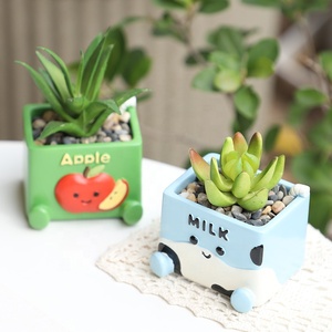 Maceta de Resina con Diseño de Fresa y Limón Kawaii ROOGO, Maceta Creativa con Temática de Frutas para Decoración de <span class=keywords><strong>Hogar</strong></span>, Oficina y Escritorio, Regalo - Product Image 3