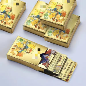 Cartes à Collectionner Pokémon TCG Pikachu Rares Mega, Boîtes de Cartes à Jouer en Métal Doré YY pour Enfants - Product Image 2