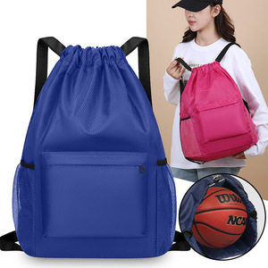Zaino con Coulisse Personalizzabile con Logo, Impermeabile in Poliestere Nylon, con Tasca con Cerniera, Grande Capacità, per Palestra, Sport e Viaggi - Product Image 2