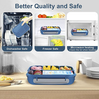 DD1946 1300ML Adultes et Grands Enfants Conteneurs Alimentaires Étanche Boîte À Lunch 4 Compartiments Boîte À Bento avec Couverts
