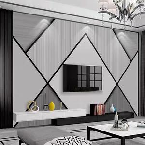 Tv fond papier peint moderne minimaliste lignes géométriques salon 3D stéréoscopique Film et télévision revêtement mural mural - Product Image 2