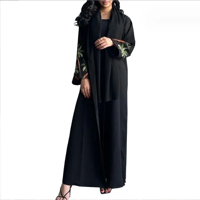 توريد Limanying الملابس الإسلامية في دبي جديدة عباية فستان إسلامي نسائي فضفاض عباية طويلة مفتوحة مع تطريز