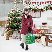 Sac fourre-tout de Noël en EVA en gros, personnalisable avec logo, sac de plage pour les fêtes, réutilisable, imperméable, grande capacité, sac cadeau