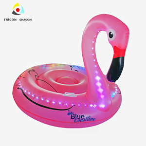 OEM nueva llegada inflable LED piscina flotadores para adultos nadar anillo con luz LED agua instalaciones de entretenimiento - Product Image 1