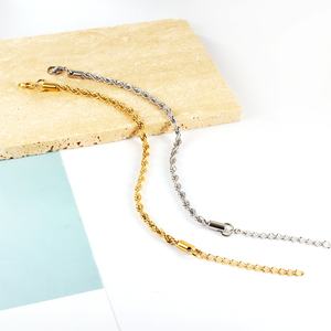 Cadena de Acero Inoxidable Chapada en Oro de 18K, Cadena de Pulsera Trenzada, Suministros para la Fabricación de Joyería, Pulseras de Joyería Fina Resistentes al Agua - Product Image 5